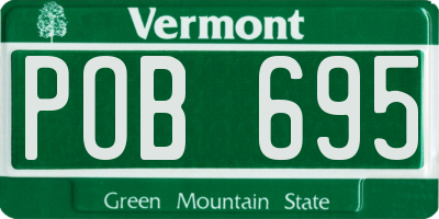 VT license plate POB695