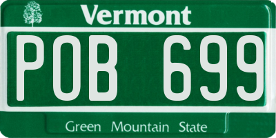 VT license plate POB699
