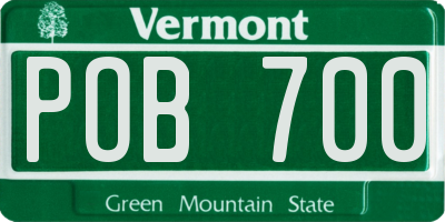 VT license plate POB700