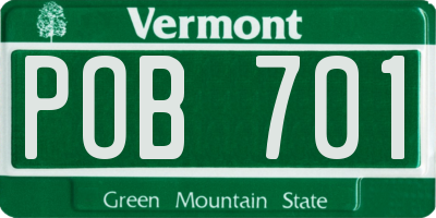 VT license plate POB701