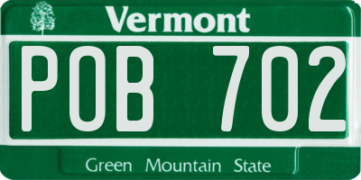 VT license plate POB702