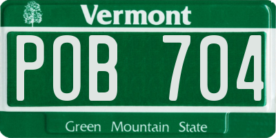 VT license plate POB704