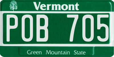 VT license plate POB705