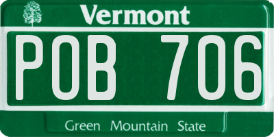 VT license plate POB706