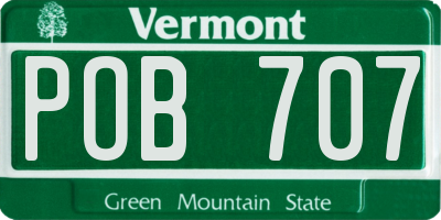 VT license plate POB707