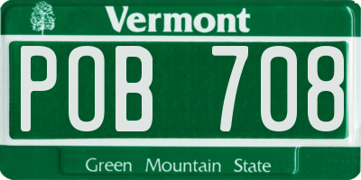 VT license plate POB708