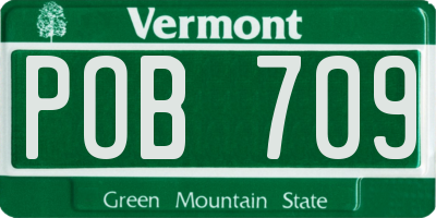 VT license plate POB709