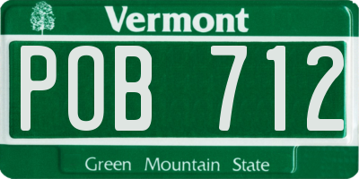 VT license plate POB712