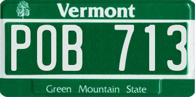 VT license plate POB713