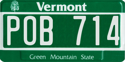 VT license plate POB714