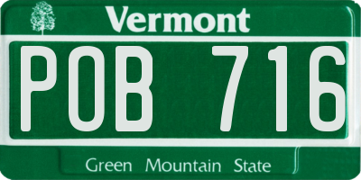 VT license plate POB716