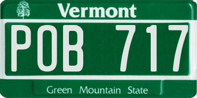 VT license plate POB717