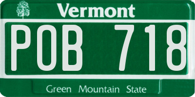 VT license plate POB718