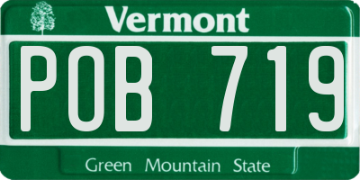 VT license plate POB719