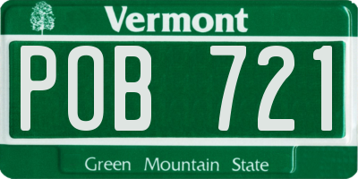 VT license plate POB721