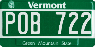 VT license plate POB722