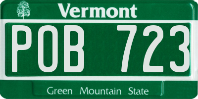 VT license plate POB723