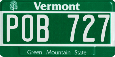 VT license plate POB727