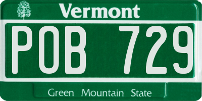 VT license plate POB729