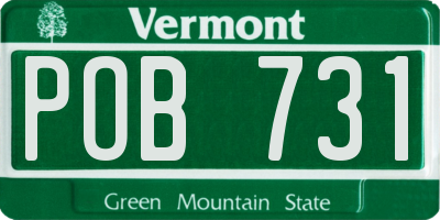 VT license plate POB731