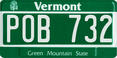 VT license plate POB732