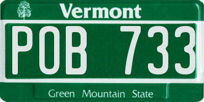 VT license plate POB733
