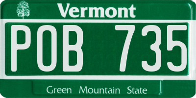 VT license plate POB735