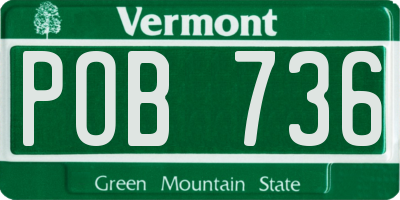 VT license plate POB736