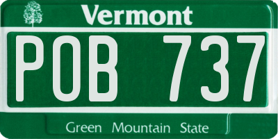 VT license plate POB737