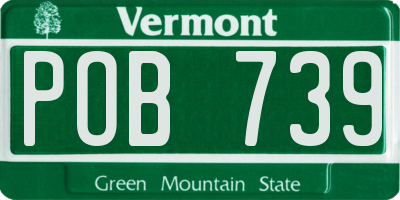 VT license plate POB739