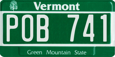VT license plate POB741