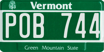 VT license plate POB744