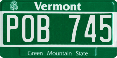 VT license plate POB745
