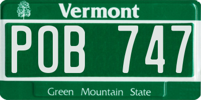 VT license plate POB747