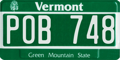 VT license plate POB748