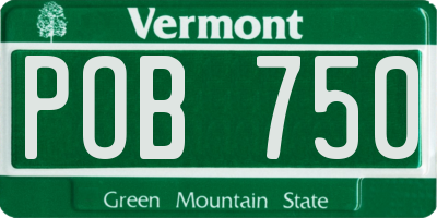 VT license plate POB750