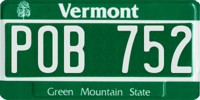 VT license plate POB752