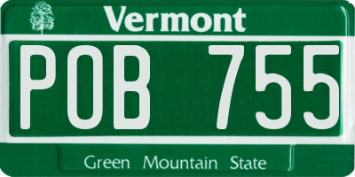 VT license plate POB755