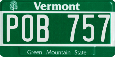 VT license plate POB757
