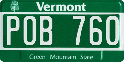 VT license plate POB760