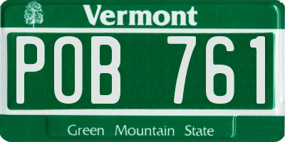 VT license plate POB761