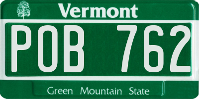 VT license plate POB762