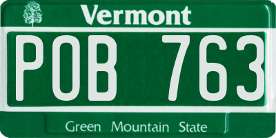 VT license plate POB763