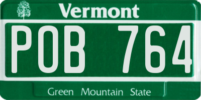 VT license plate POB764