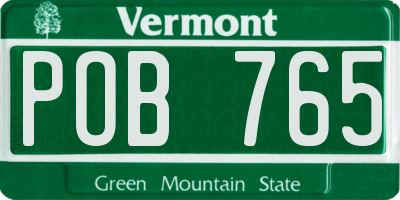 VT license plate POB765