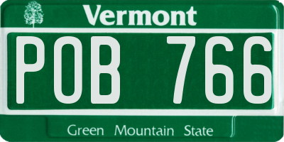 VT license plate POB766