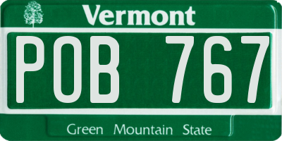 VT license plate POB767