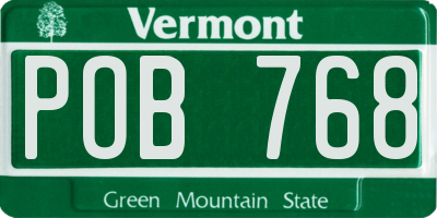 VT license plate POB768
