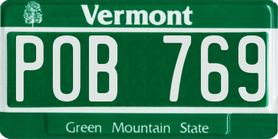 VT license plate POB769