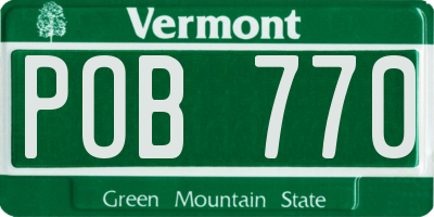 VT license plate POB770